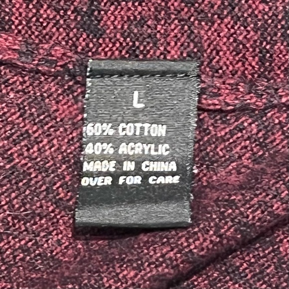 AB Studio open front cardigan in burgundy & black. Size Large. - Picture 6 of 7